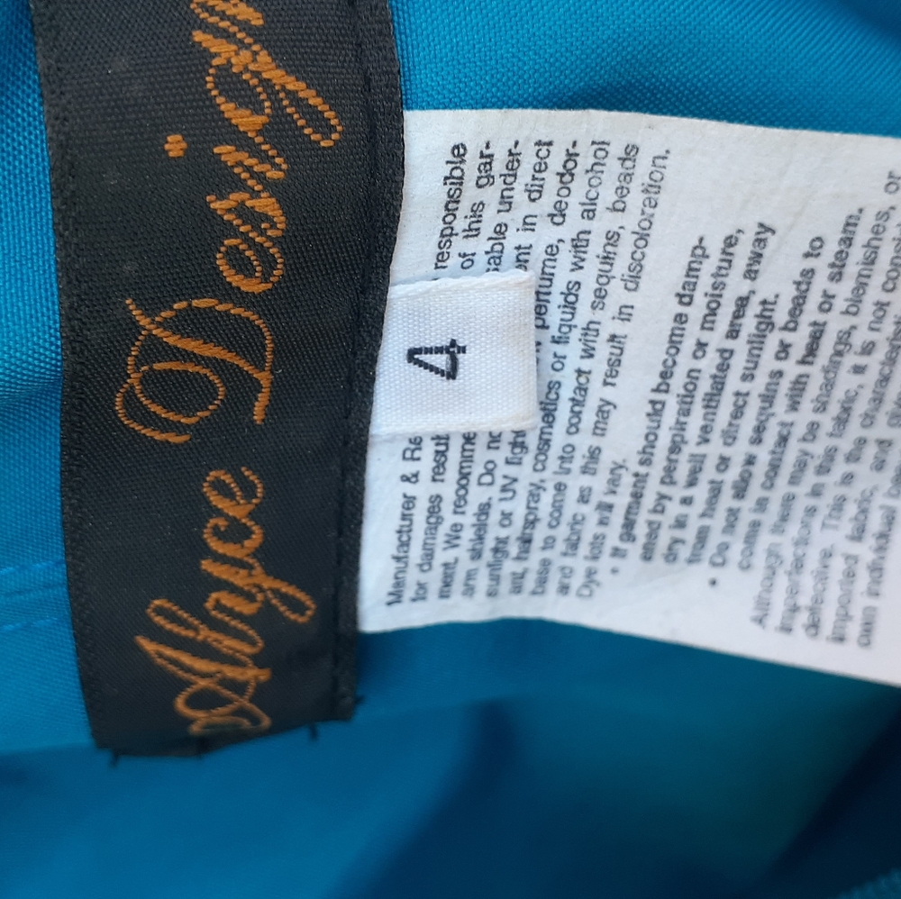 Alyce Designs AQUA Strapless Drop Waist Flamingo Style Gown Ruche High & Low 4 - Picture 11 of 17